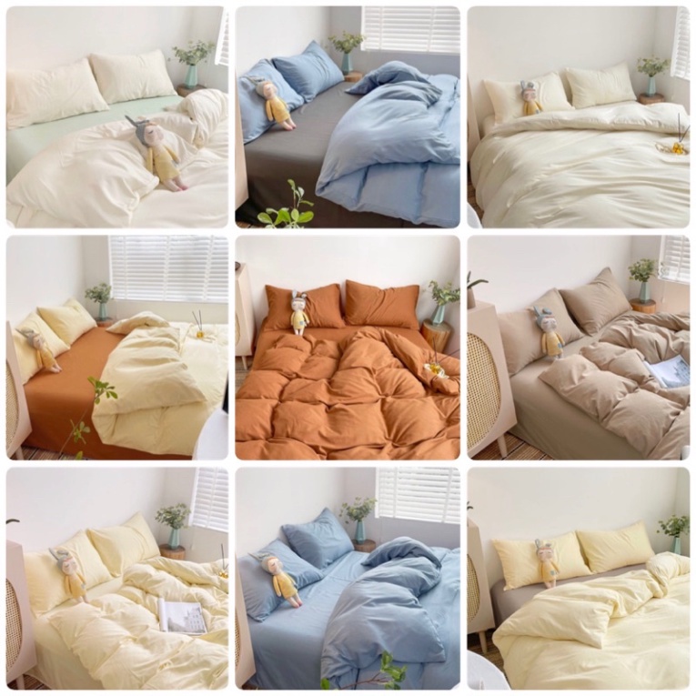 Bộ chăn ga giường Tici notag, set 4 món cotton tici đủ size free bo chun
