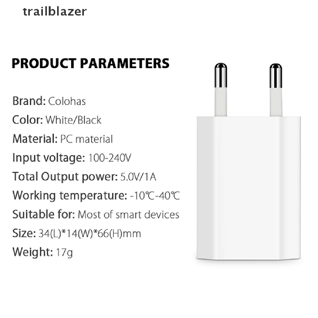 Phích Cắm Sạc USB AC Phích Cắm EU Cho Điện Thoại