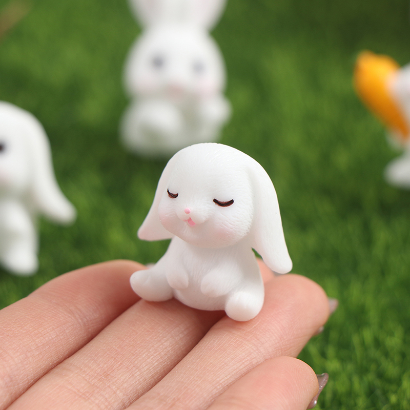 Bộ 4 mô hình thỏ cà rốt mini trang trí tiểu cảnh