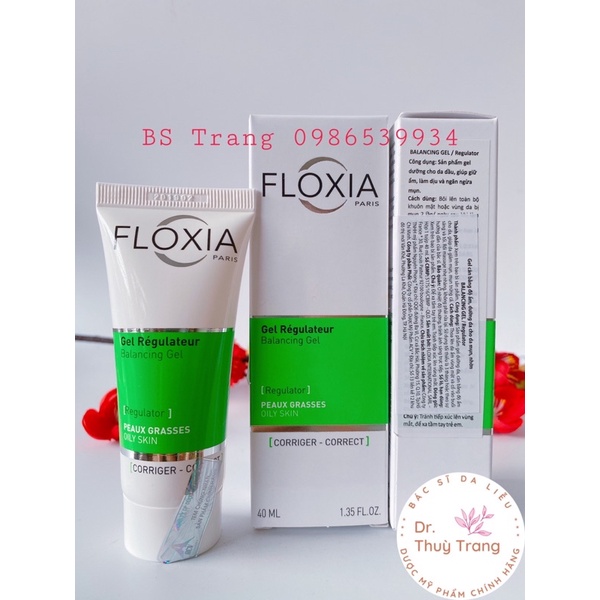 Gel dưỡng ẩm cho da dầu mụn FLOXIA  Balanceing Gel Regulator - 40ml