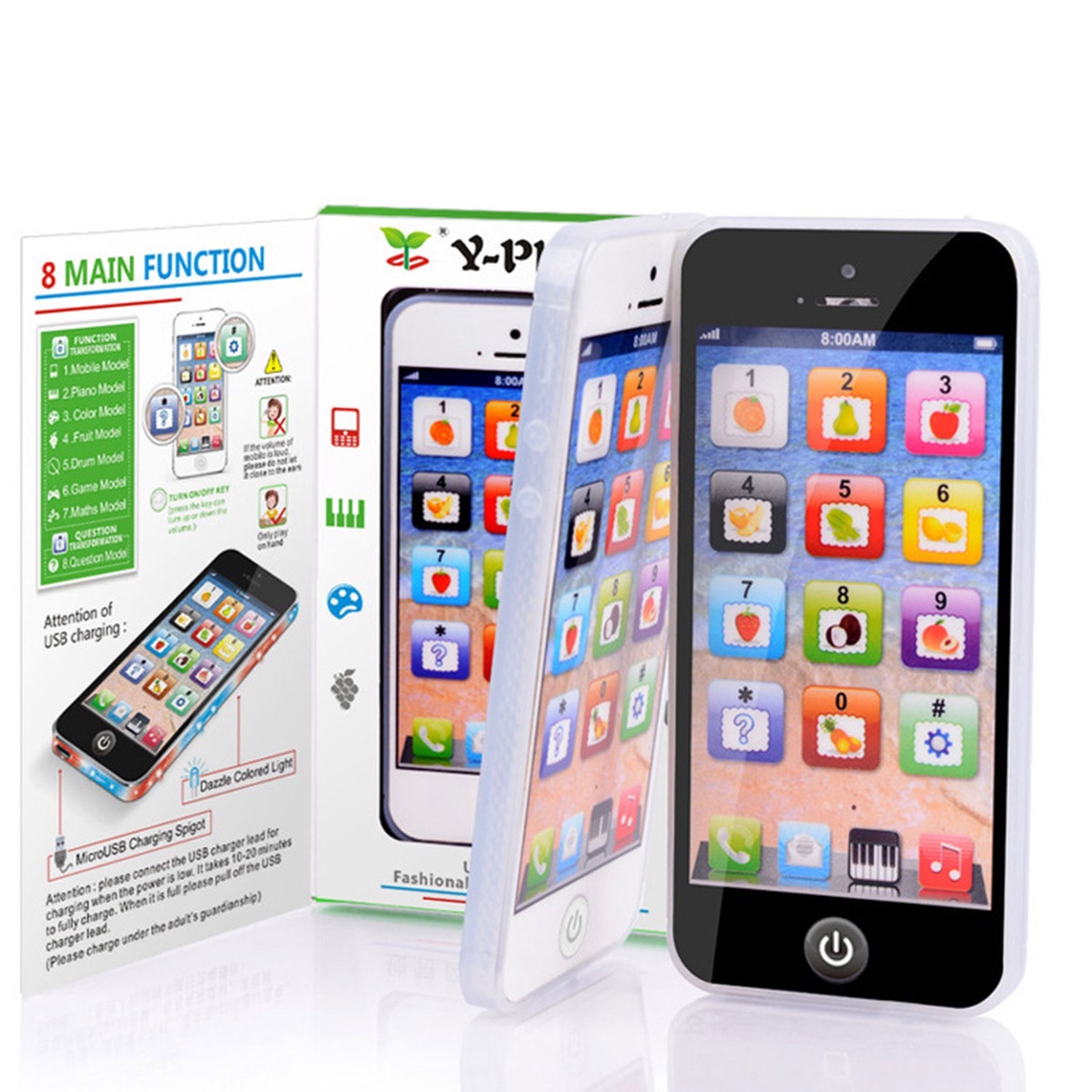 Simulation Phone Study Toy Baby Kids Children Play Music Learning English Educational Cell Phone