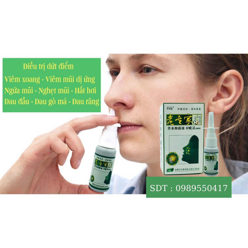 Xịt Xoang Mũi, Vệ Sinh Mũi, Sổ Mũi, Nghẹt Mũi, Viêm Mũi Do Thời Tiết JIMINGTANG 20ml