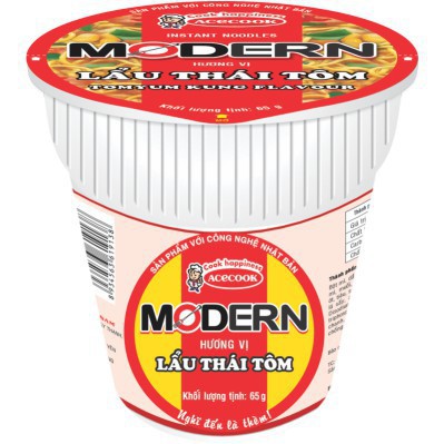 MÌ CỐC MODERN LẨU THÁI TÔM 65G date mới