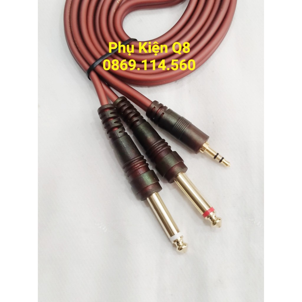 1.5M_Dây chuyển từ jack 3.5 sang 2 đầu 6ly dài 1.5m