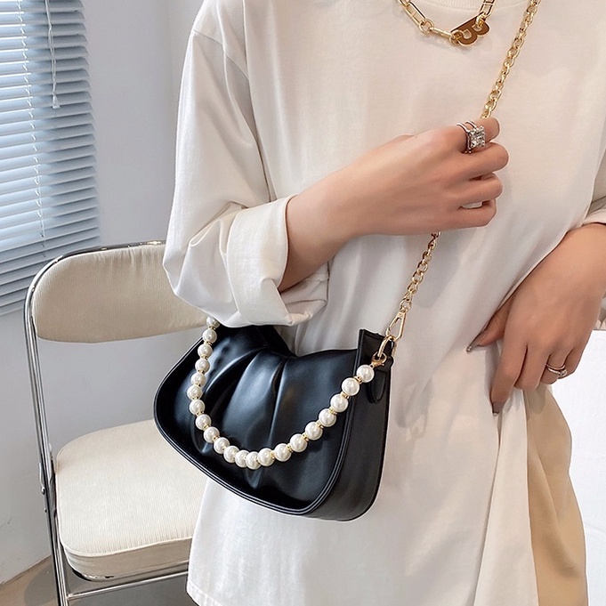 Túi xách nữ đeo chéo da gấp quai ngọc cao cấp sang chảnh hiện đại dành cho bạn gái CV31