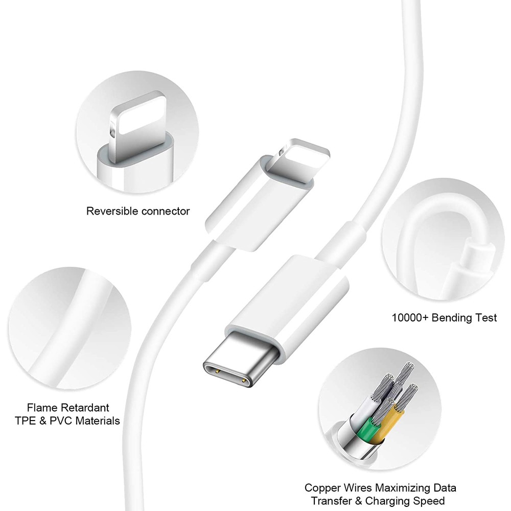 Cáp sạc nhanh FONKEN PD type C/IOS sang USB A dài 1M