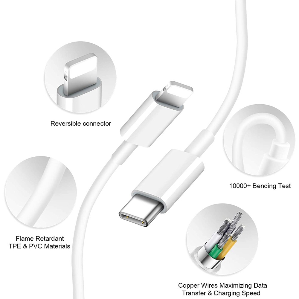 Cáp sạc nhanh FONKEN PD 20W type C/IOS sang USB A dài 1/2M