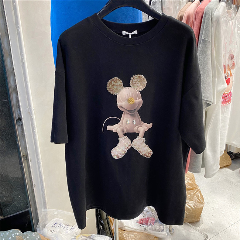 NRVP Áo thun nữ ngắn tay cổ tròn thời trang Hàn 2021