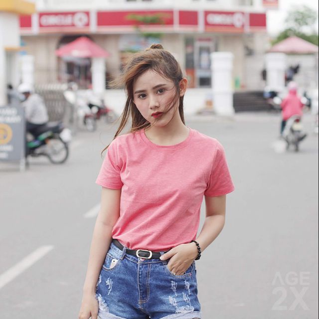 Áo Thun Trơn Hồng Dâu AGE2X Bán Chạy Nhất Thị Trường