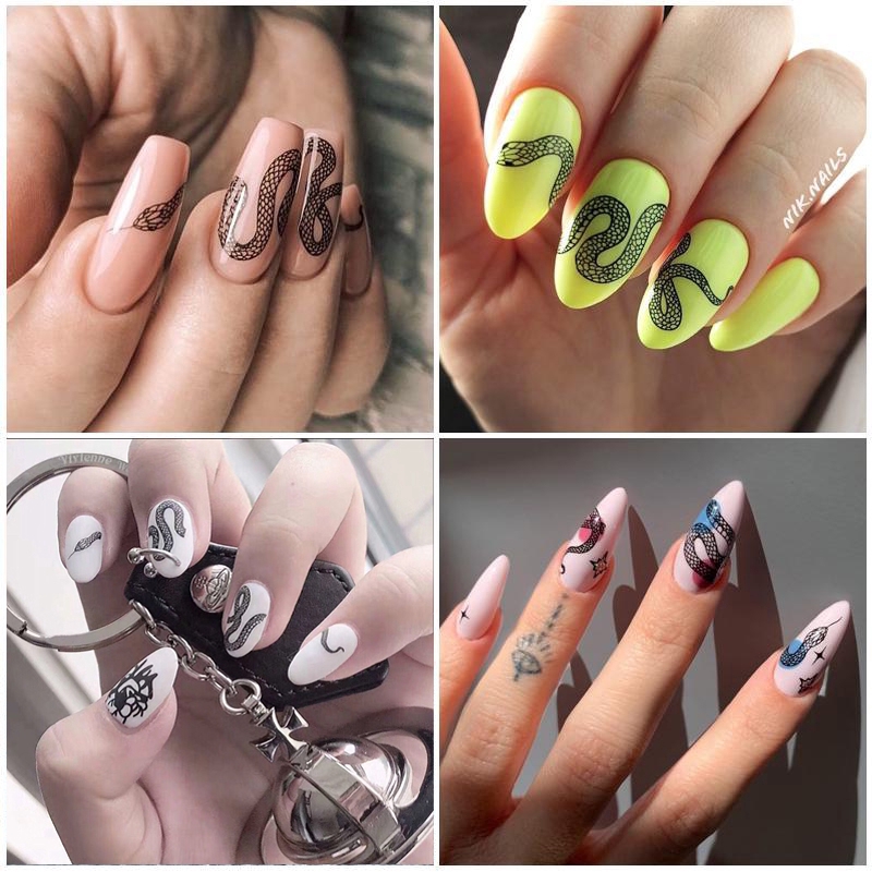 Miếng dán hình rắn độc đáo dùng trang trí móng tay nghệ thuật