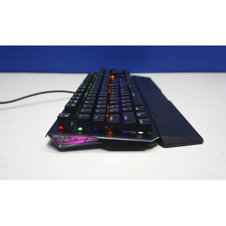 Bàn phím cơ Blue switch Fuhlen D (Destroyer), Phím Gaming Led RGB 7 màu RAINBOW