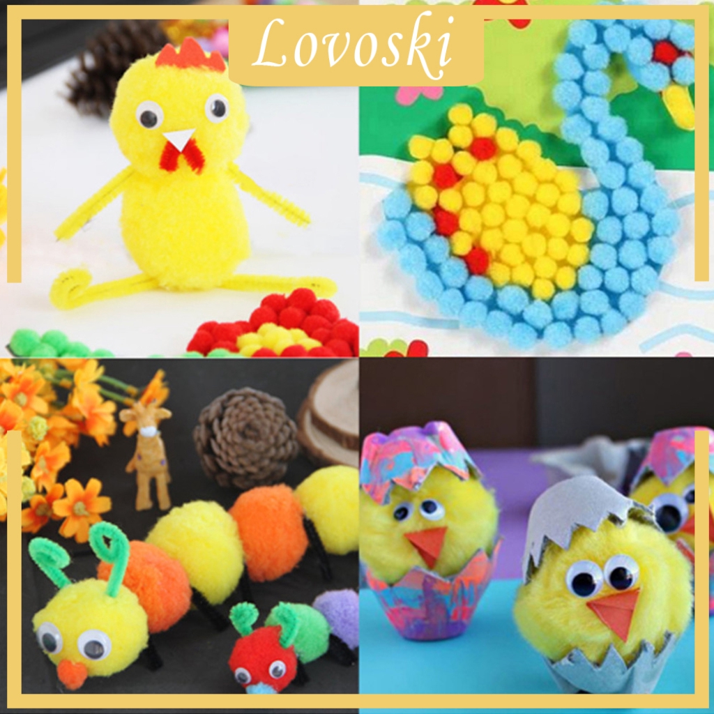 Gói 100 / 200 / 500 Quả Cầu Lông Xù Nhỏ Màu Sắc 18mm Dùng Làm Đồ Thủ Công