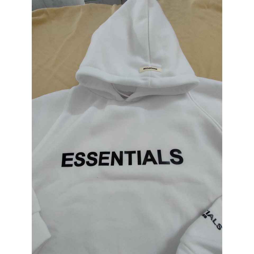 Áo Hoodie Unisex Nam Nữ , Form Rộng Chất Nỉ Bông Cao Cấp in chữ ESSENTIALS