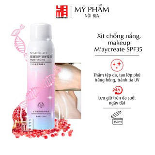 Kem Xịt Chống Nắng Dưỡng Trắng Da, Che Khuyết Điểm Maycreate Moisturizing Spray 150ml