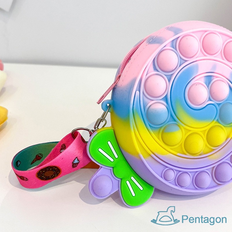 Túi Đeo Chéo Silicon Có Khóa Kéo Kiểu Hàn Quốc Dễ Thương Cho Bé Gái