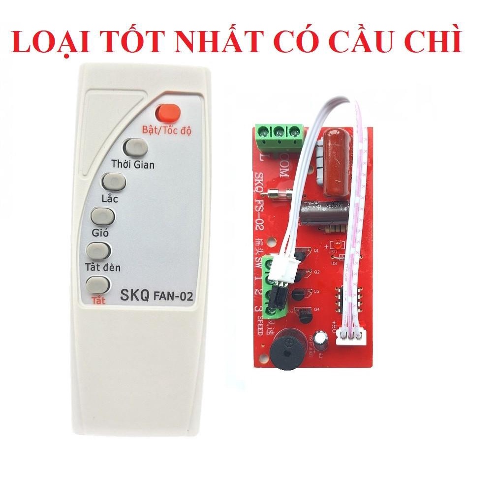 Bộ 5 mạch quạt điều khiển từ xa LOẠI TỐT TIẾNG VIỆT MẠCH ĐỎ CÓ CẦU CHÌ BẢO VỆ CHỐNG QUÁ TẢI cho quạt bàn quạt treo tường