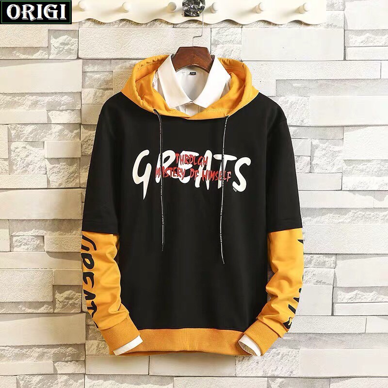 Áo Hoodie Nỉ Phối 2 Màu Phong Cách Hàn Quốc