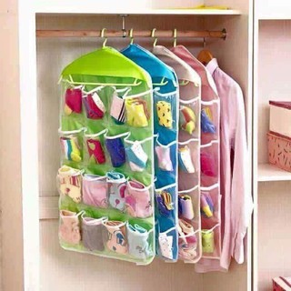 Túi treo đồ 16 ngăn đựng quần áo, vớ, áo ngực, túi treo tiện ích - giao màu ngẫu nhiên