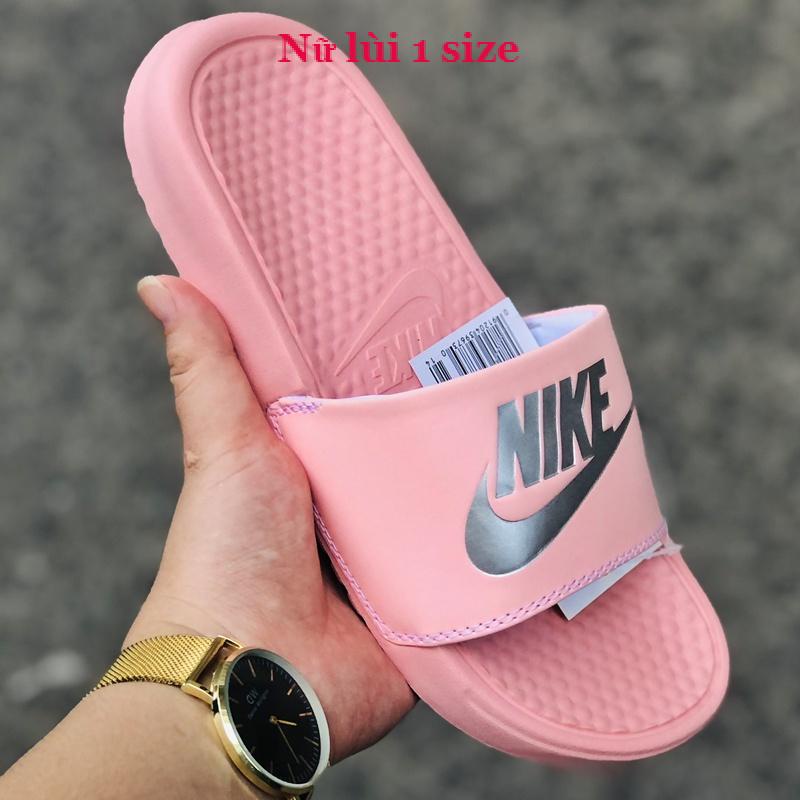 Dép unisex 𝐍𝐈𝐊𝐄 ❤️FREESHIP + Hộp❤️ dép quai ngang thể thao nam nữ mk in 𝐍𝐈𝐊𝐄-𝐁𝐚𝐧𝐚𝐬𝐬𝐢,hồng-logo-bạc