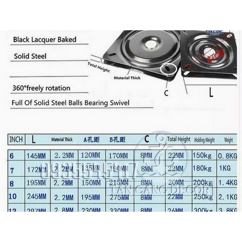 MÂM XOAY 200 x 200MM  CHO NGÀNH MỘC