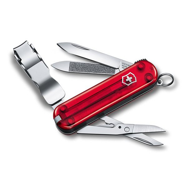 Phụ kiện Victorinox - Nail Clipper 580 Ruby Red Trans (Bấm móng tay kèm Kéo - Vỏ Đỏ trong)