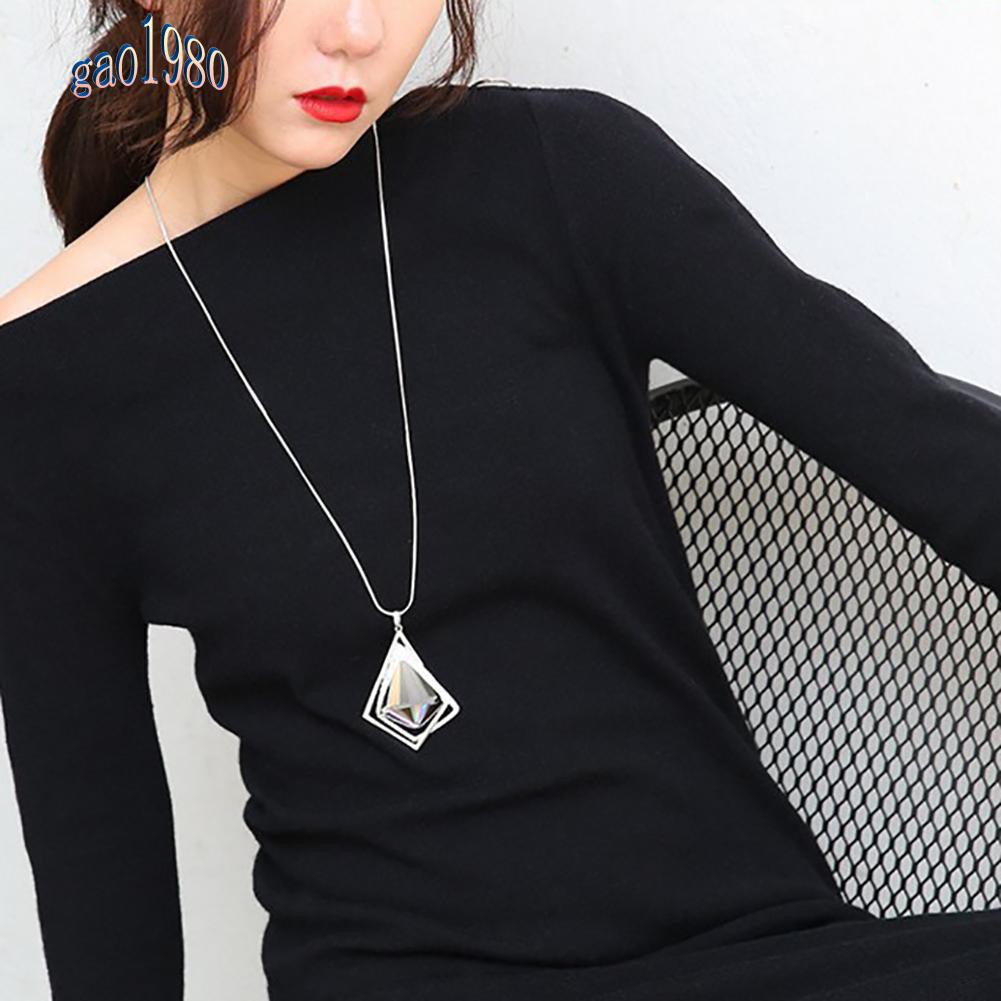 Vòng cổ Dáng Dài Đính Đá Pha Lê Thời Trang Cho Nữ