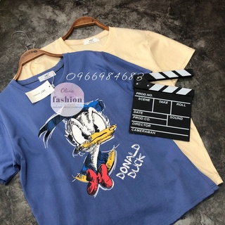Áo phông thụng dáng vừa in gấu chữ, áo thun tay ngắn nam nữ form rộng dáng dài H&T-Clothes
