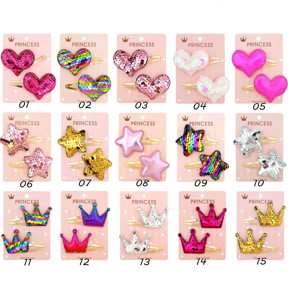 Set 2 kẹp tóc sequin KIDSBOWS nhiều màu sắc dễ thương cho bé gái