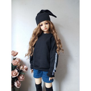 Bộ Áo Sweater Cotton + Quần Jean Màu Đen Cho Búp Bê Bjd Sd 3 4 6