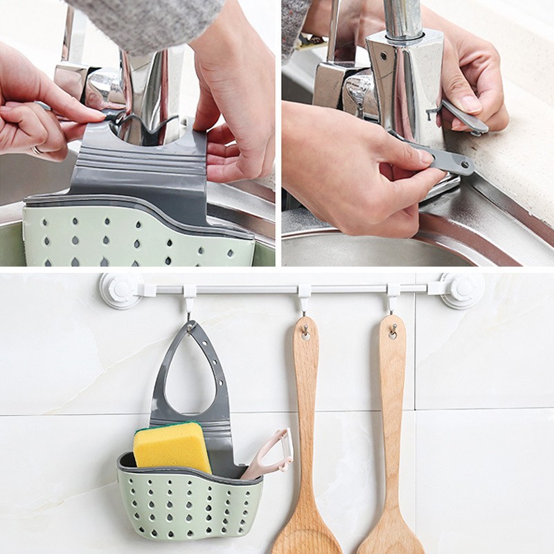 Túi đựng đồ rửa chén quàng vòi nước có lỗ thoát nước