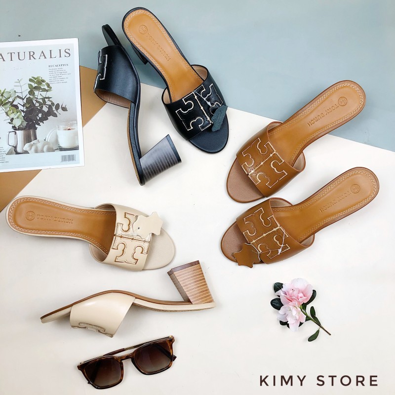 Dép cao gót nữ, guốc cao 5 phân da thật hàng xuất khẩu - Kimy Store
