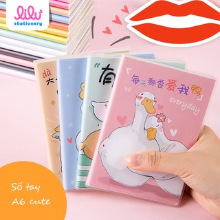 Sổ tay mini cute ghi chép A7 bìa bọc nhựa PVC 120 trang thích hợp ghi chú, ghi chép, học từ vựng...