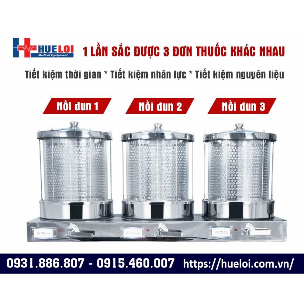Máy sắc thuốc đóng gói tự động loại 3 nồi đun