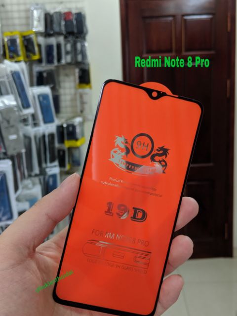 Kính cường lực 19D Cho Xiaomi Redmi Note 8 Pro Full màn viền mỏng ôm màn 2.5D