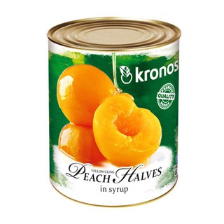 Đào ngâm Kronos Hy Lạp 820gr cắt sẵn dùng trong pha chế đồ uống