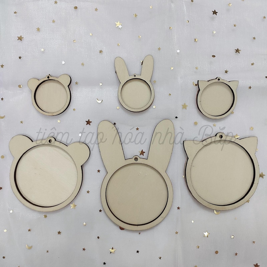 Khung Gỗ Decor Mini - Khung Treo Trang Trí - Móc Chìa Khóa
