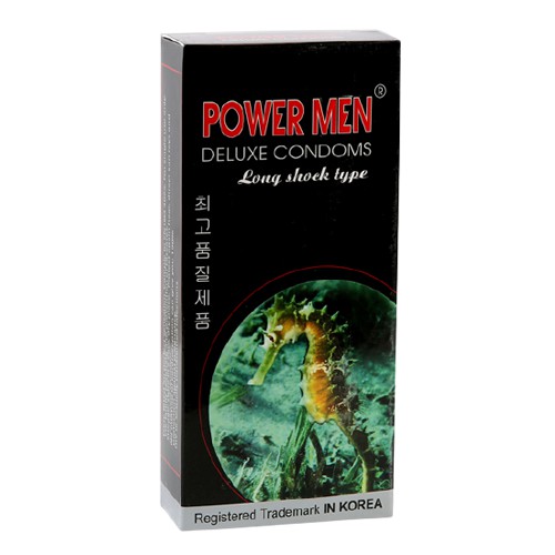 [Chính Hãng]Hôp 12 Cái Bao cao su Hàn Quốc POWERMEN LONG SHOCK - Gân Gai - Kéo dài thời gian