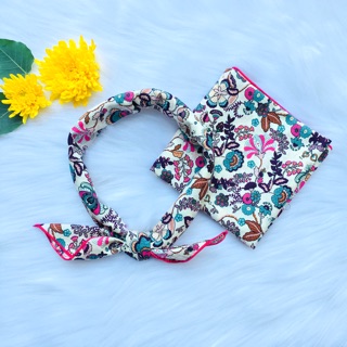 Khăn turban vuông cotton hoạ tiết cá tính