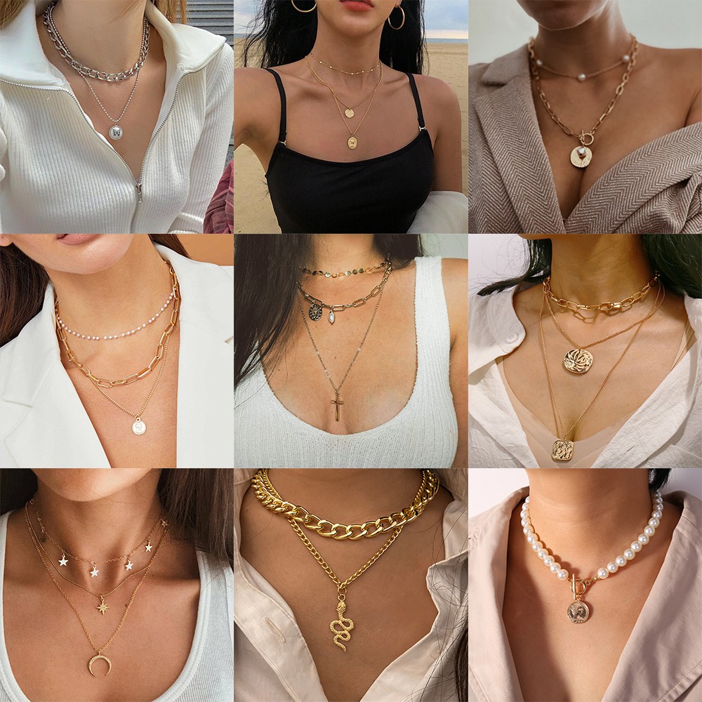 Dây chuyền nhiều tầng thiết kế theo phong cách Retro