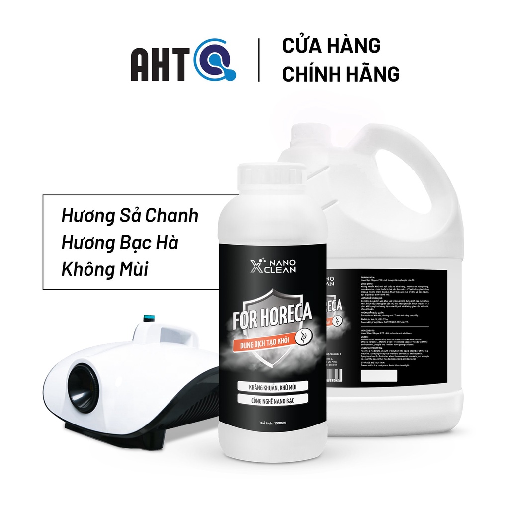 Dung dịch tạo khói, phun khói Nano Xclean For Horeca - khử Mùi ô tô, nhà hàng, bếp, khách sạn, phòng kín (combo 5L&amp;1L)