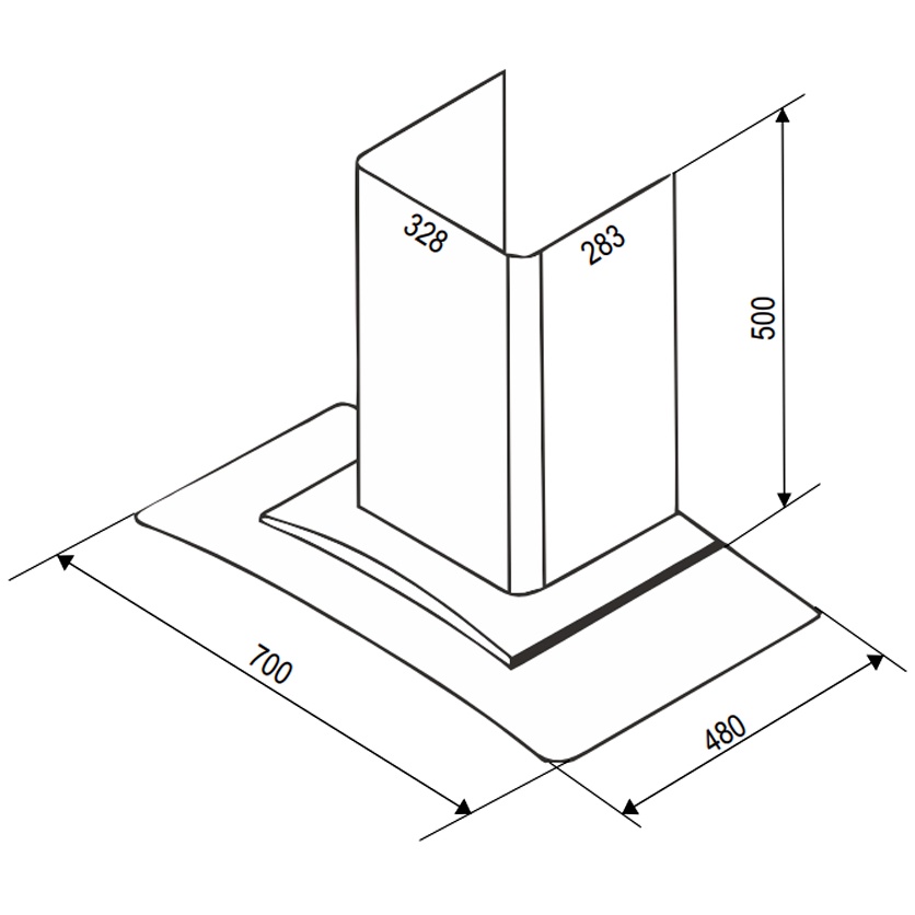 Máy hút mùi kính cong BAUER BC 70EC1 - Máy hút khói 70cm, Lực hút khỏe 1200m3/h, Chạy êm, Bảo Hành 2 Năm