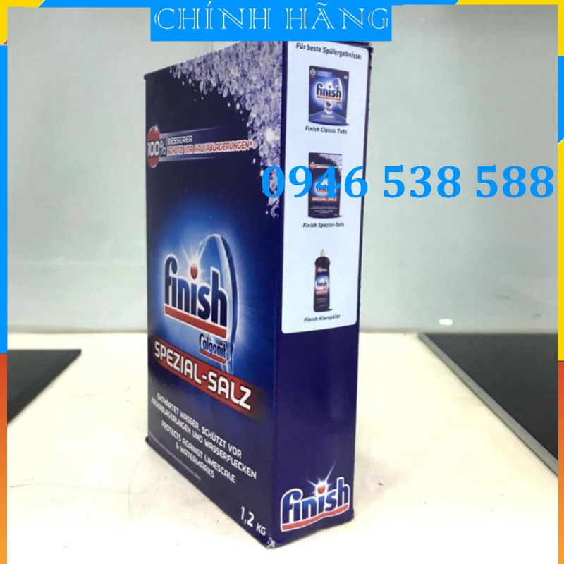 Muối làm mềm nước máy rửa bát Finish 2.4 kg, Combo 2 gói muối rửa bát finish 1.2kg