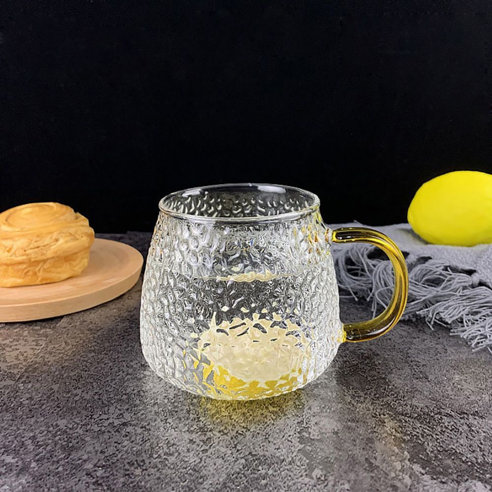Cốc uống trà/ cà phê bằng thủy tinh trong suốt có tay cầm phong cách cổ điển độc đáo