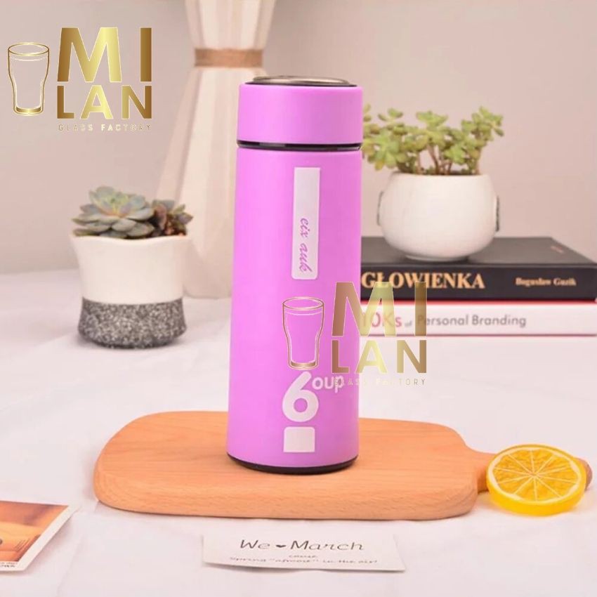 Bình chai đựng nước thủy tinh 6OUP 6 OUP 450ml có vỏ bọc nhựa nhiều màu sắc làm quà tặng dễ thương   ML-A003