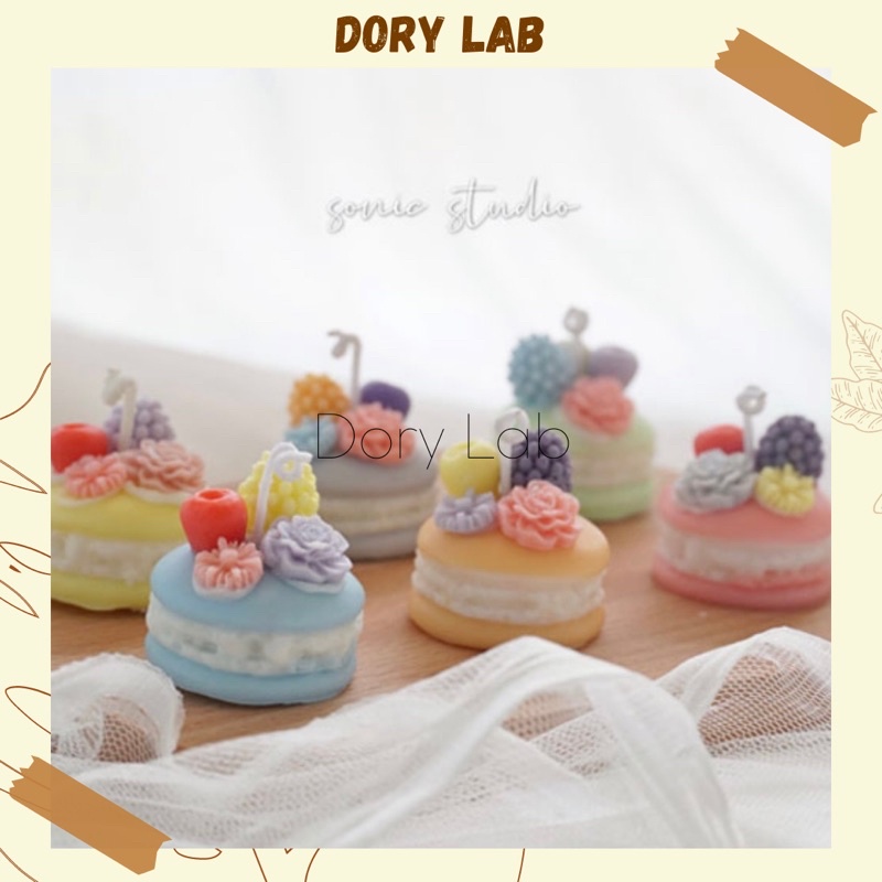 Nến Thơm Bánh Macaron Mix Topping Mini Xinh Xắn, Phụ Kiện Decor - Dory Lab