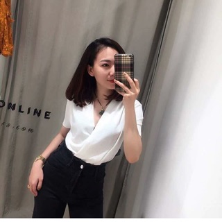 Áo vạt chéo cổ V zara AUTHENTIC new 2018
