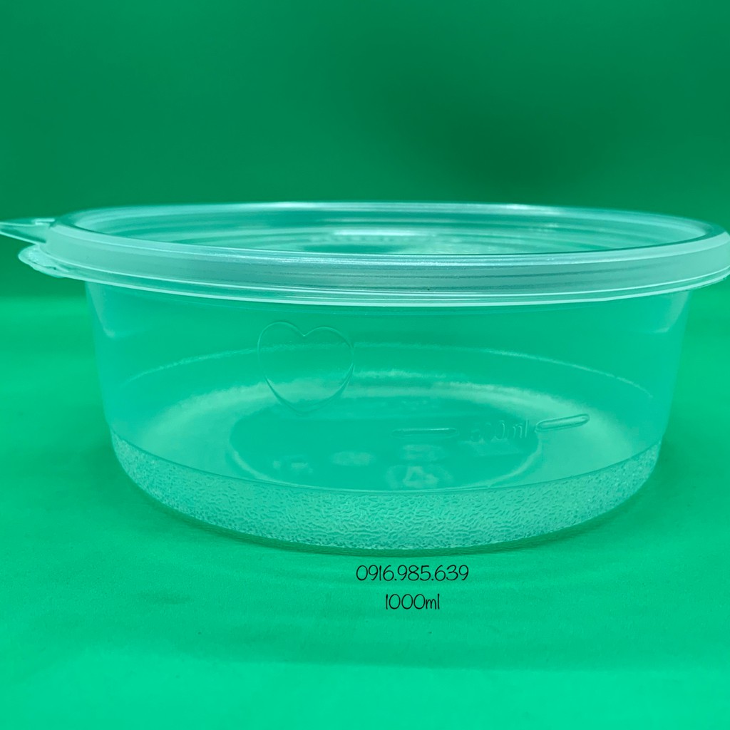 10 BỘ HỘP NHỰA TRÒN 1000ML + NẮP