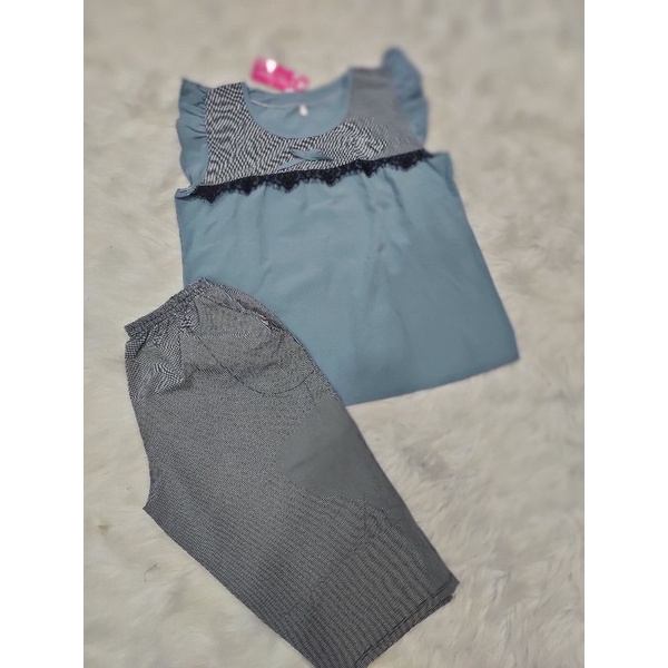 Bộ lụa quần lửng ống túm