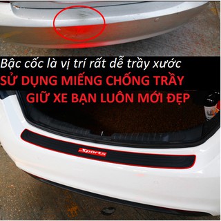 Dải cao su chống trầy xước bậc cốp xe hơi ô tô model SPORT FENDY thời trang loại 1 dầy