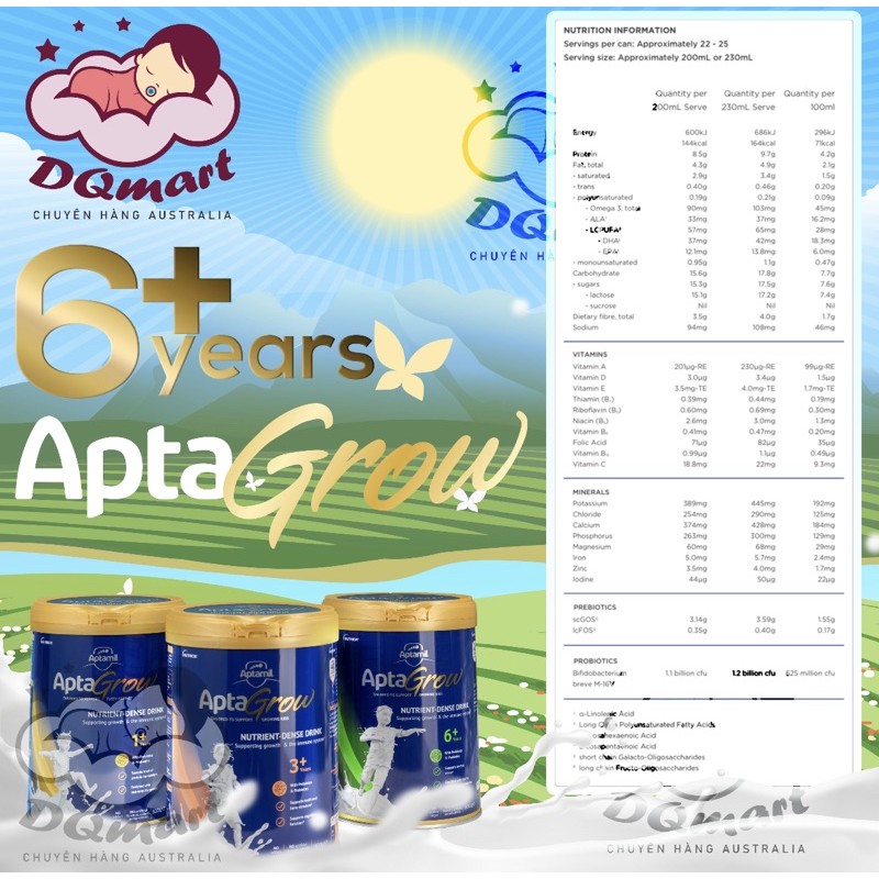 Sữa Aptamil AptaGrow Úc 900Gr Date Tháng 10/2022